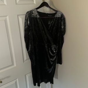 INC NWOT Womens Silver V Neck Long Sleeve Knee Length Casual Dress Size Medium